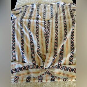 Pink Republic Geometric Striped Crop Top